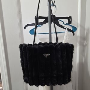 Gorgeous Prada Black Fur Tote Bag. NWOT.